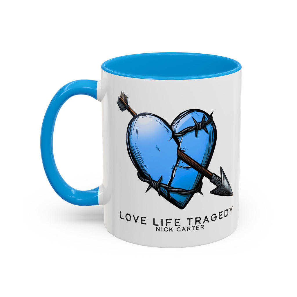 Love Life Tragedy Blue Heart Mug