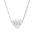 NC Heart Engraved Silver Plated Necklace