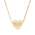 NC Heart Engraved Gold Coated Necklace