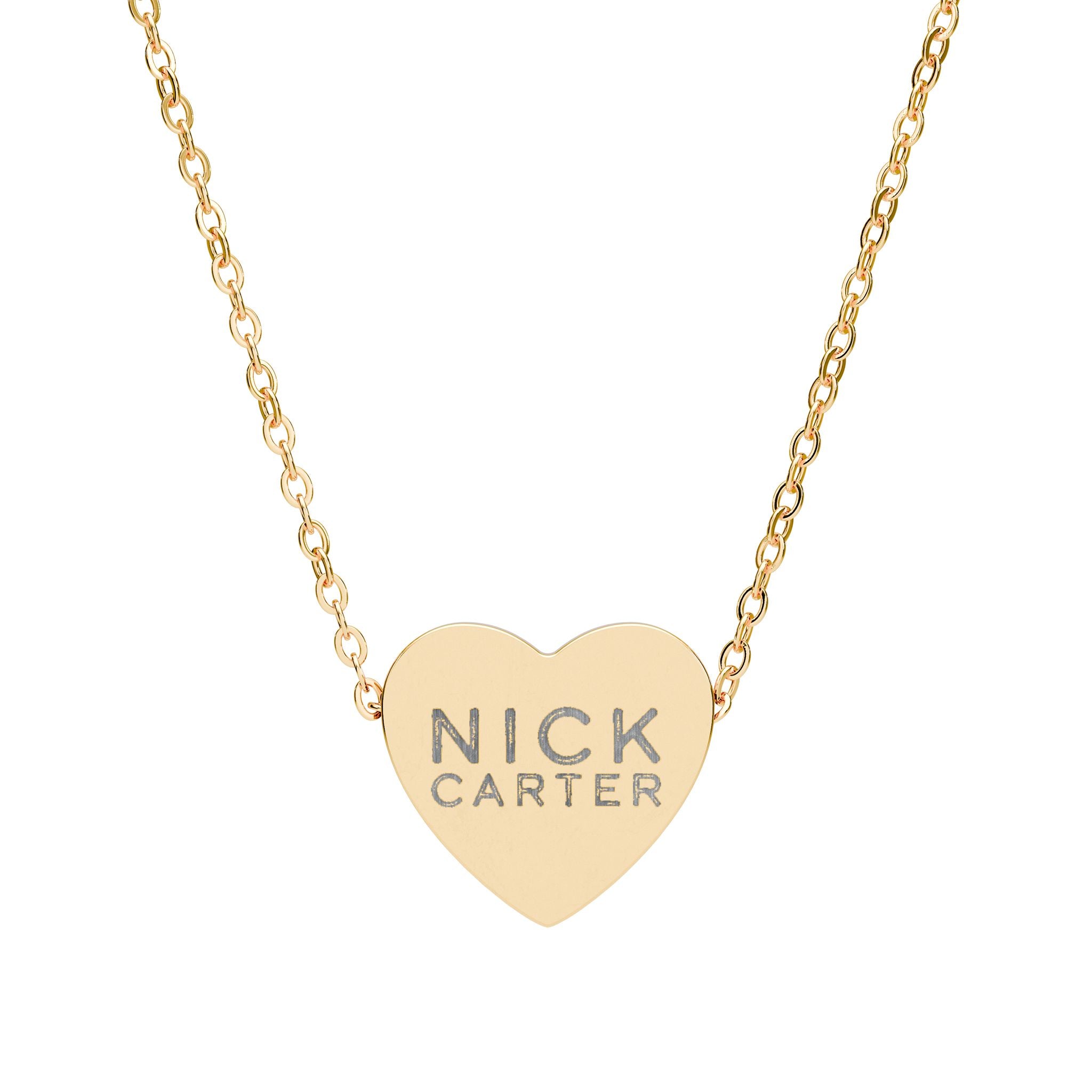 NC Heart Engraved Gold Coated Necklace