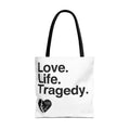 Love Life Tragedy Minimalist Large Tote Bag