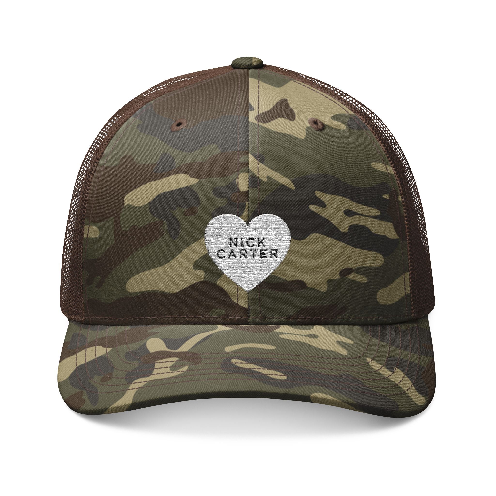Love Life Tragedy Embroidered Camo Trucker Hat