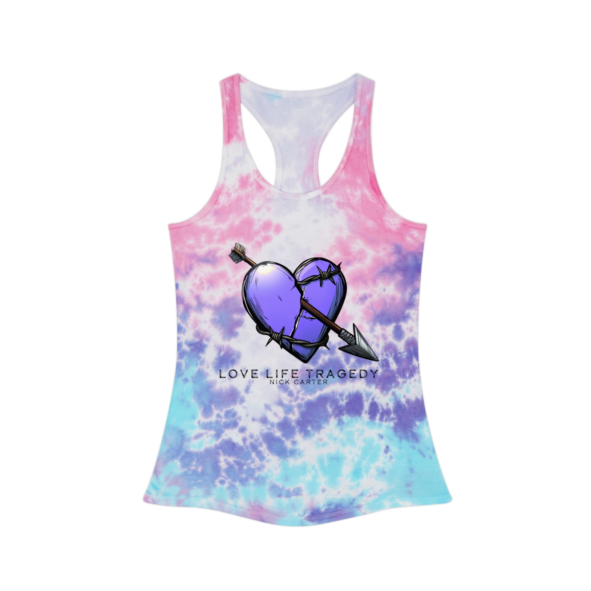 Love Life Tragedy Heart Tie Dye Tank