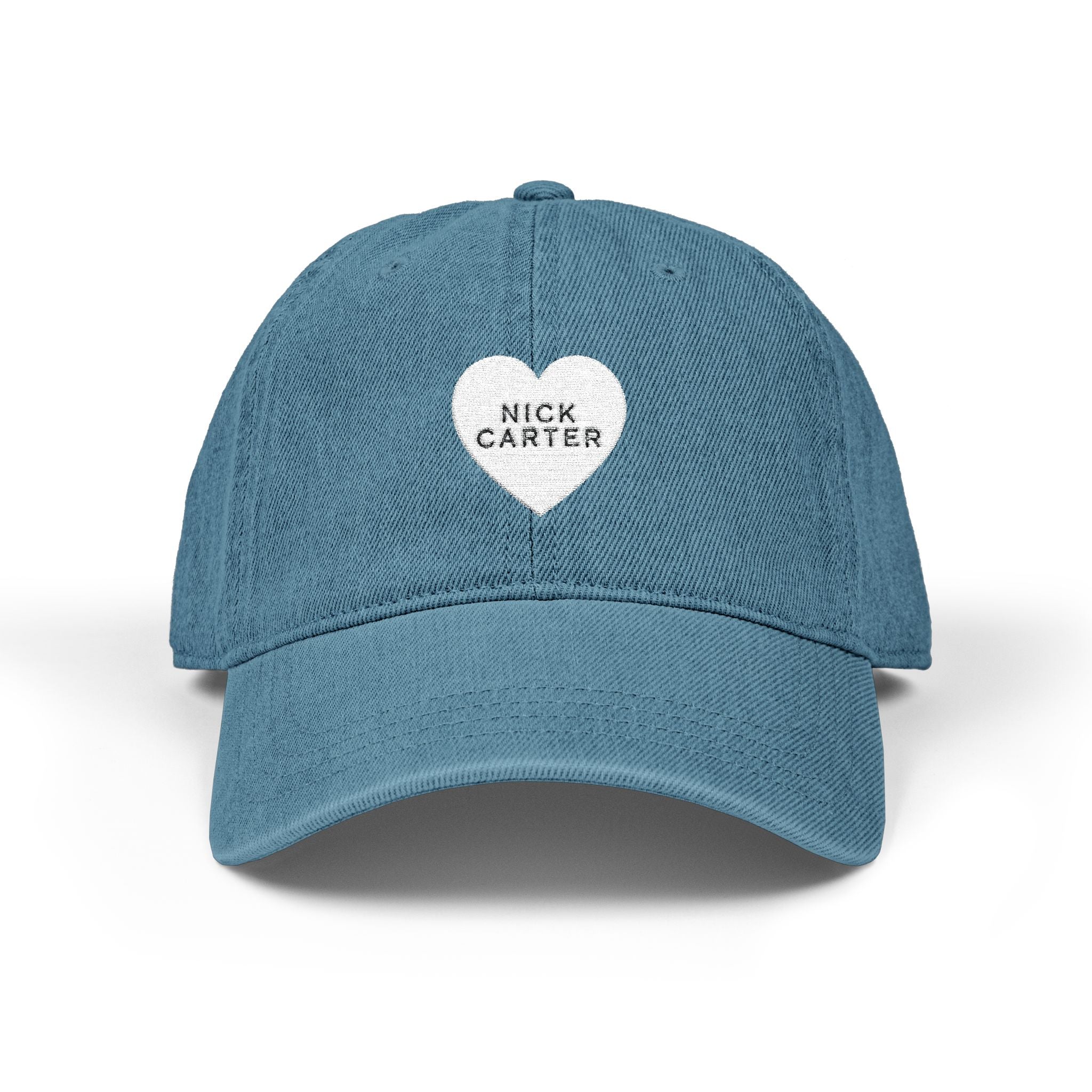 NC Heart Embroidered Denim Baseball Cap