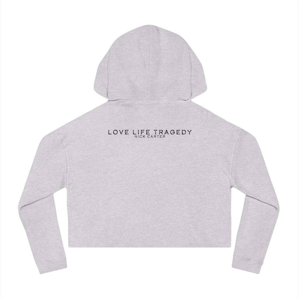 Love Life Tragedy Pink Heart Cropped Hoodie