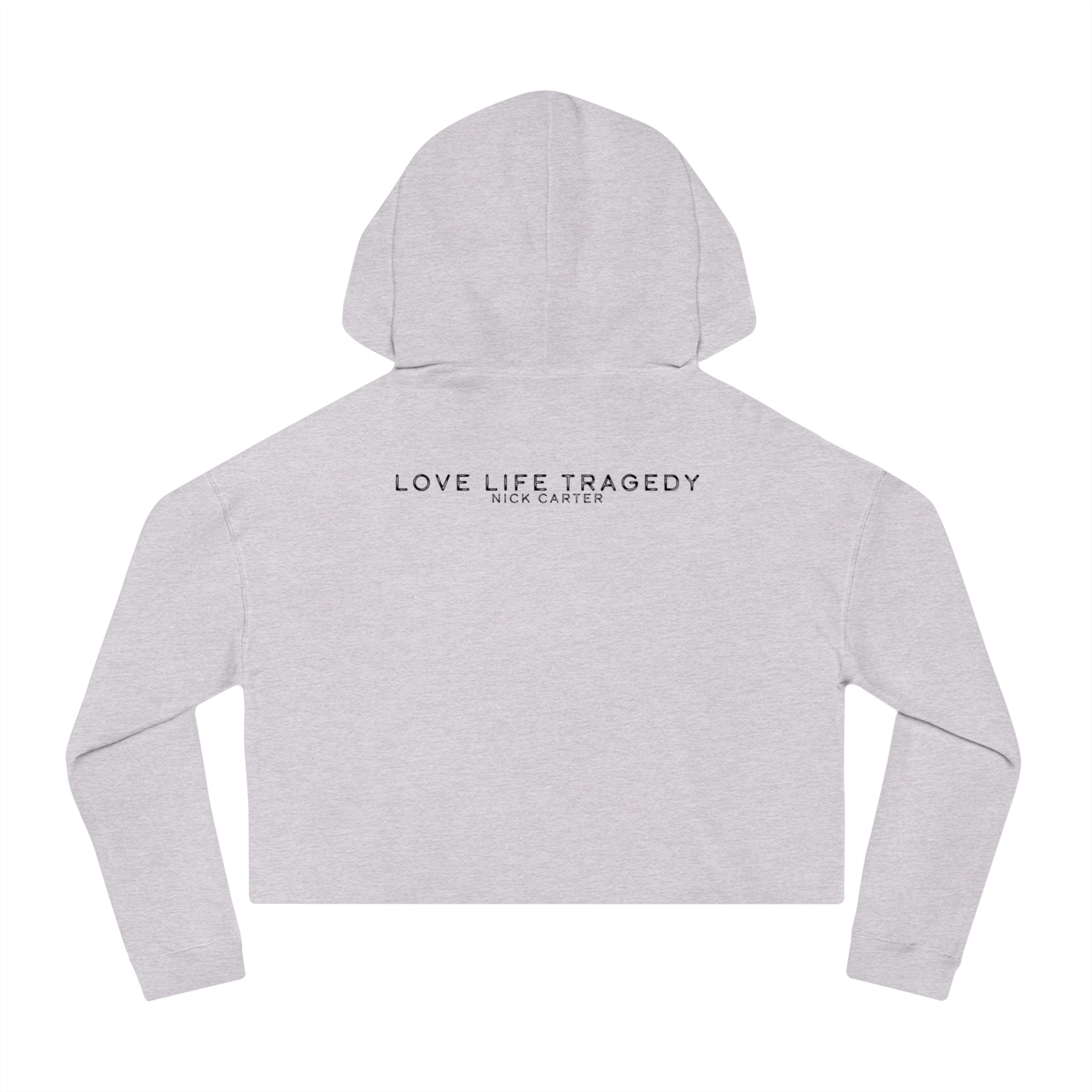 Love Life Tragedy Pink Heart Cropped Hoodie