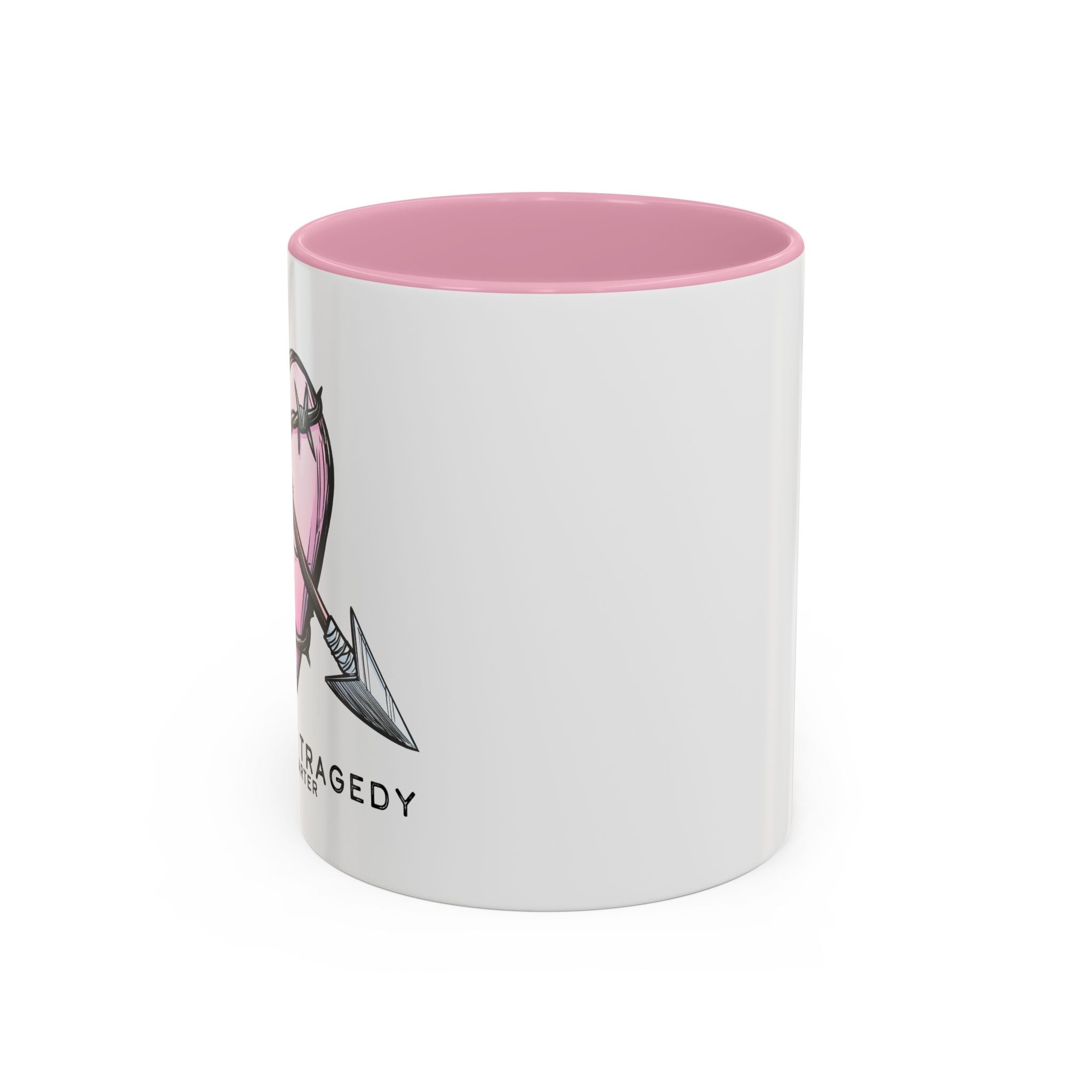 Love Life Tragedy Pink Heart Mug