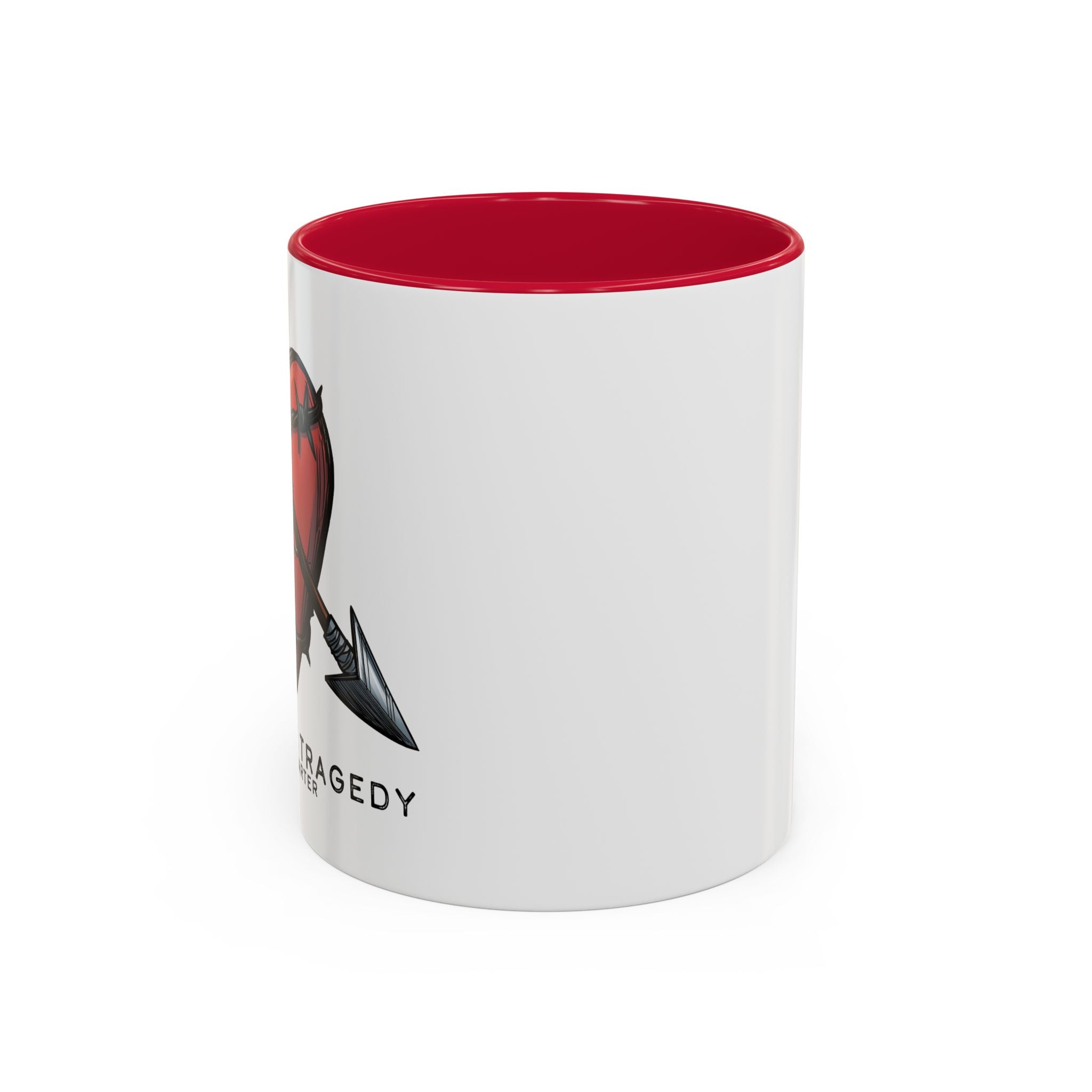 Love Life Tragedy Red Heart Mug