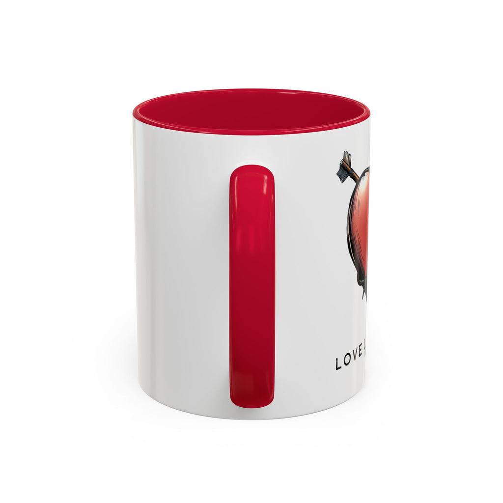 Love Life Tragedy Red Heart Mug