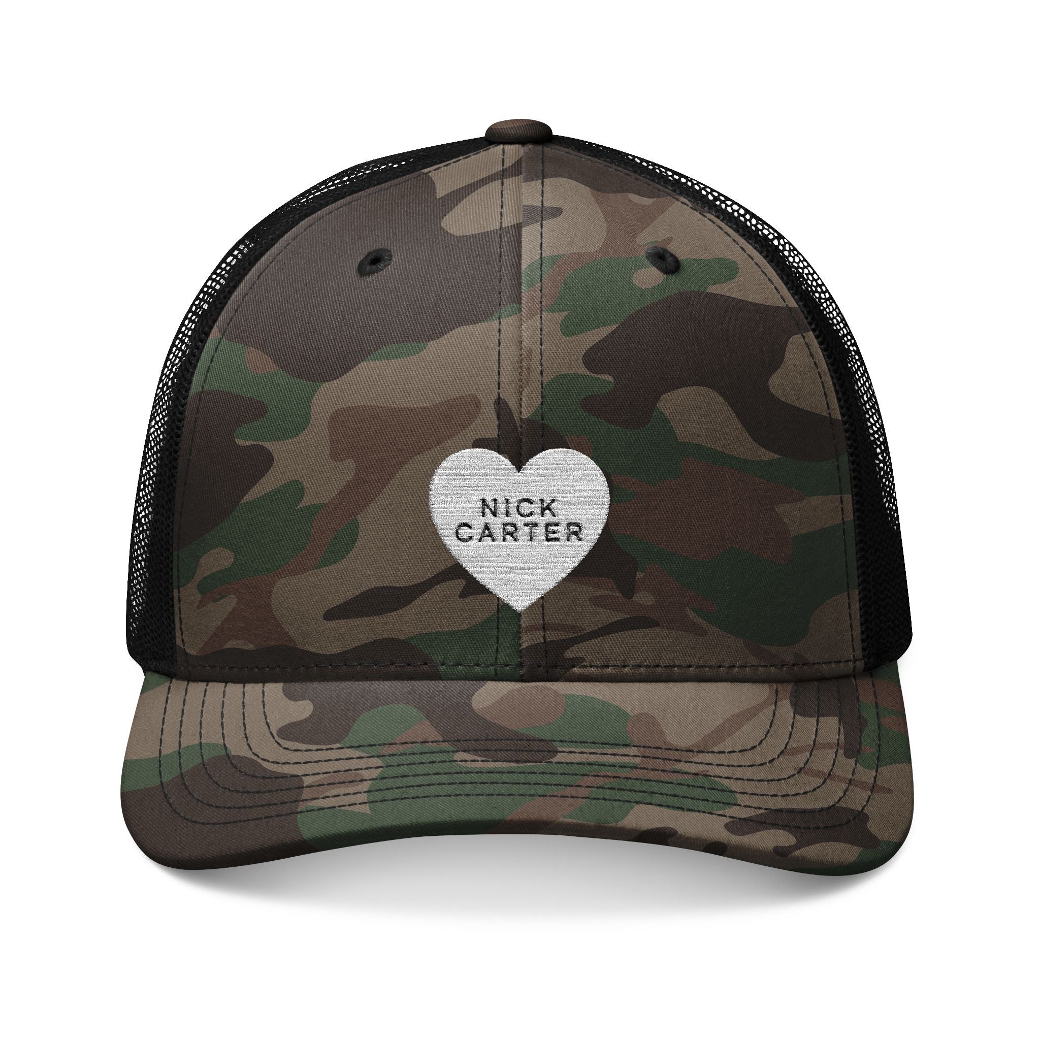 Love Life Tragedy Embroidered Camo Trucker Hat