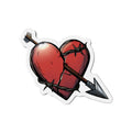 Love Life Tragedy Red Heart Large Die-Cut Magnet