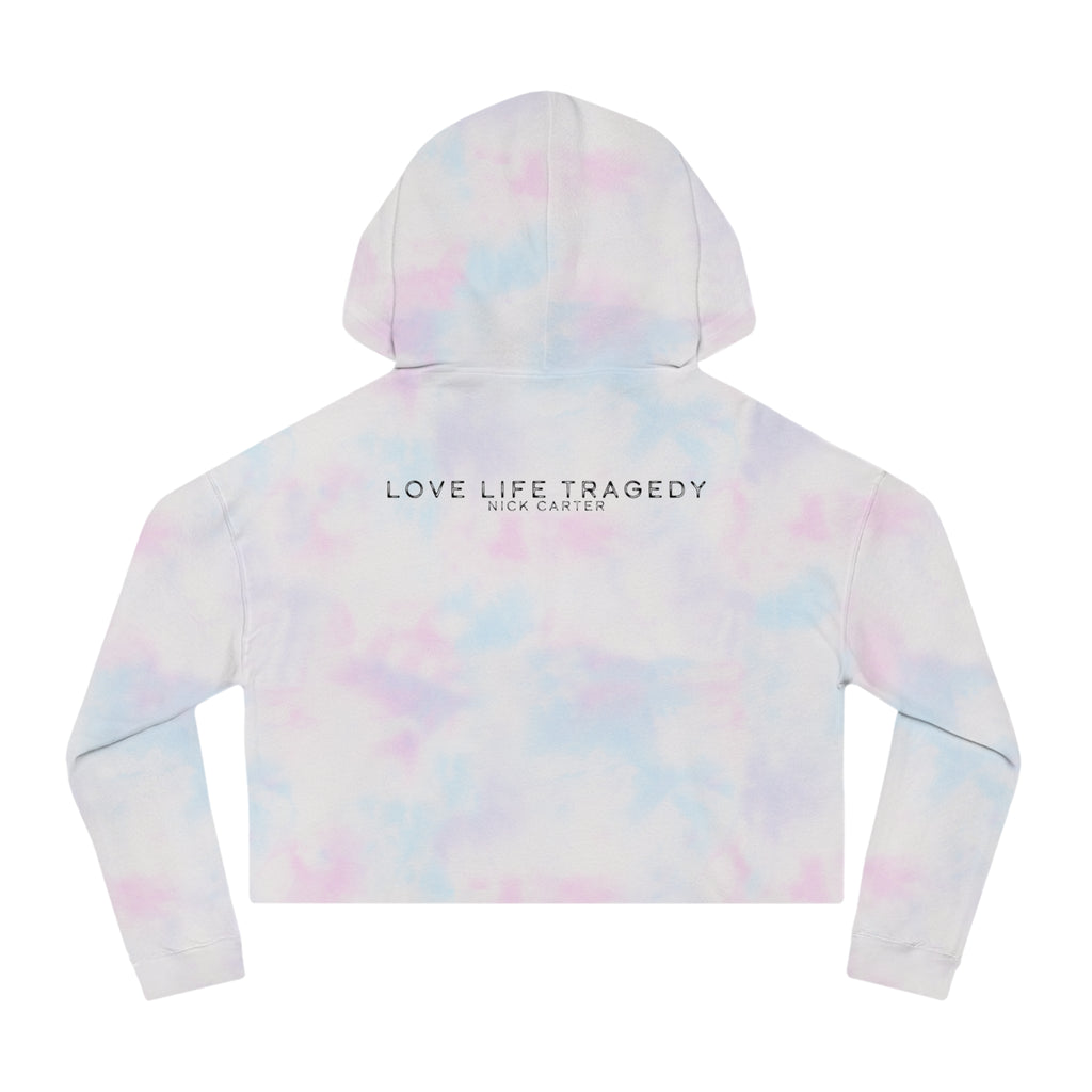 Love Life Tragedy Pink Heart Cropped Hoodie