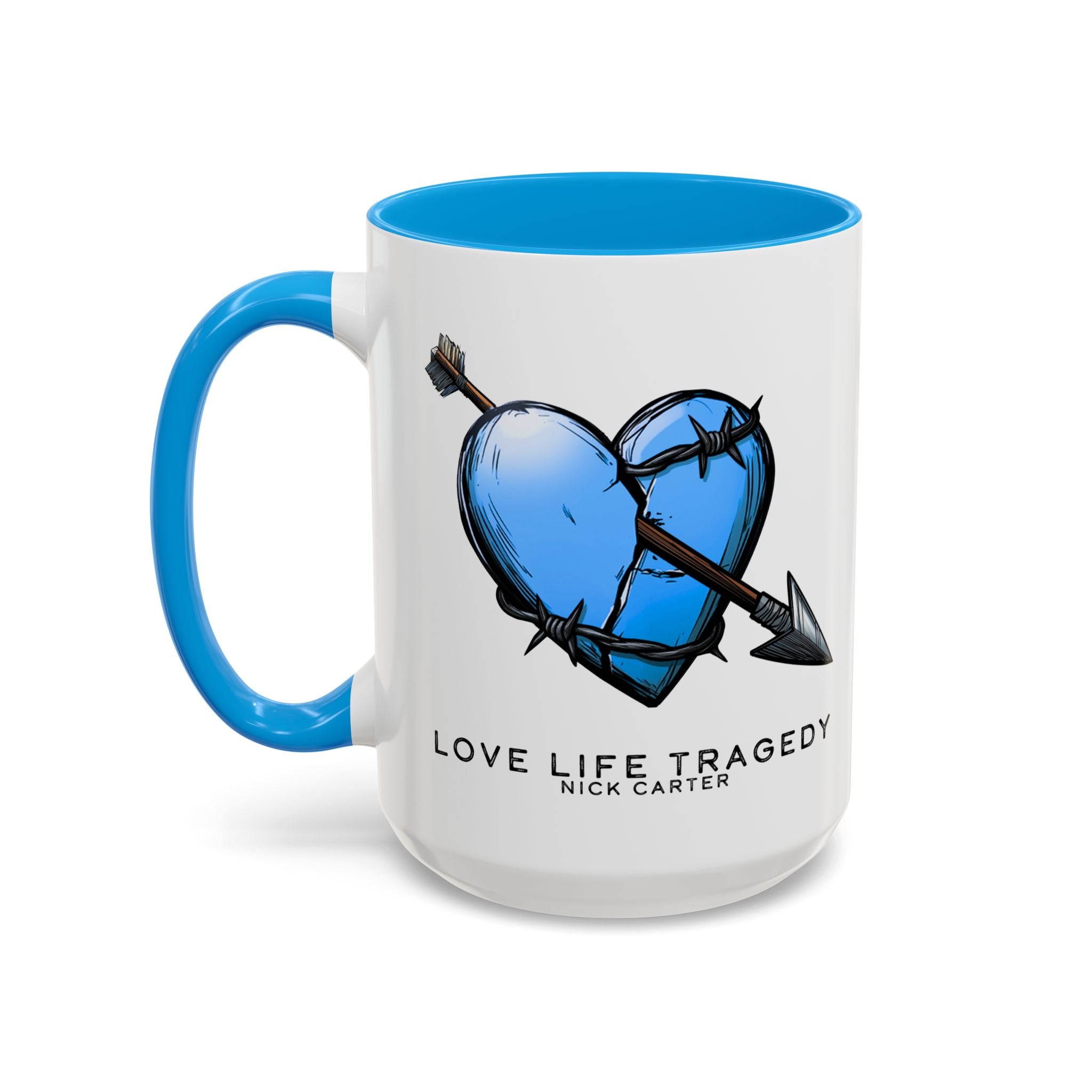 Love Life Tragedy Blue Heart Mug