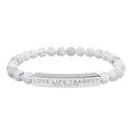 Love Life Tragedy Natural Stone Engraved Stretch Bracelet
